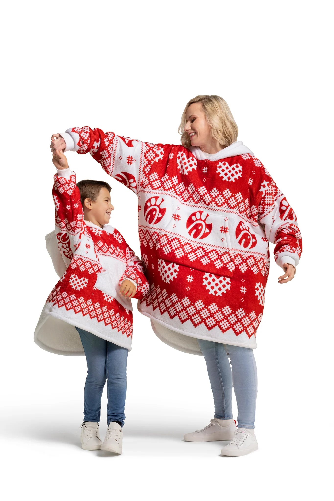 Waffly Wonderful Adult Fleece Lined Wearable Blanket - Image 4