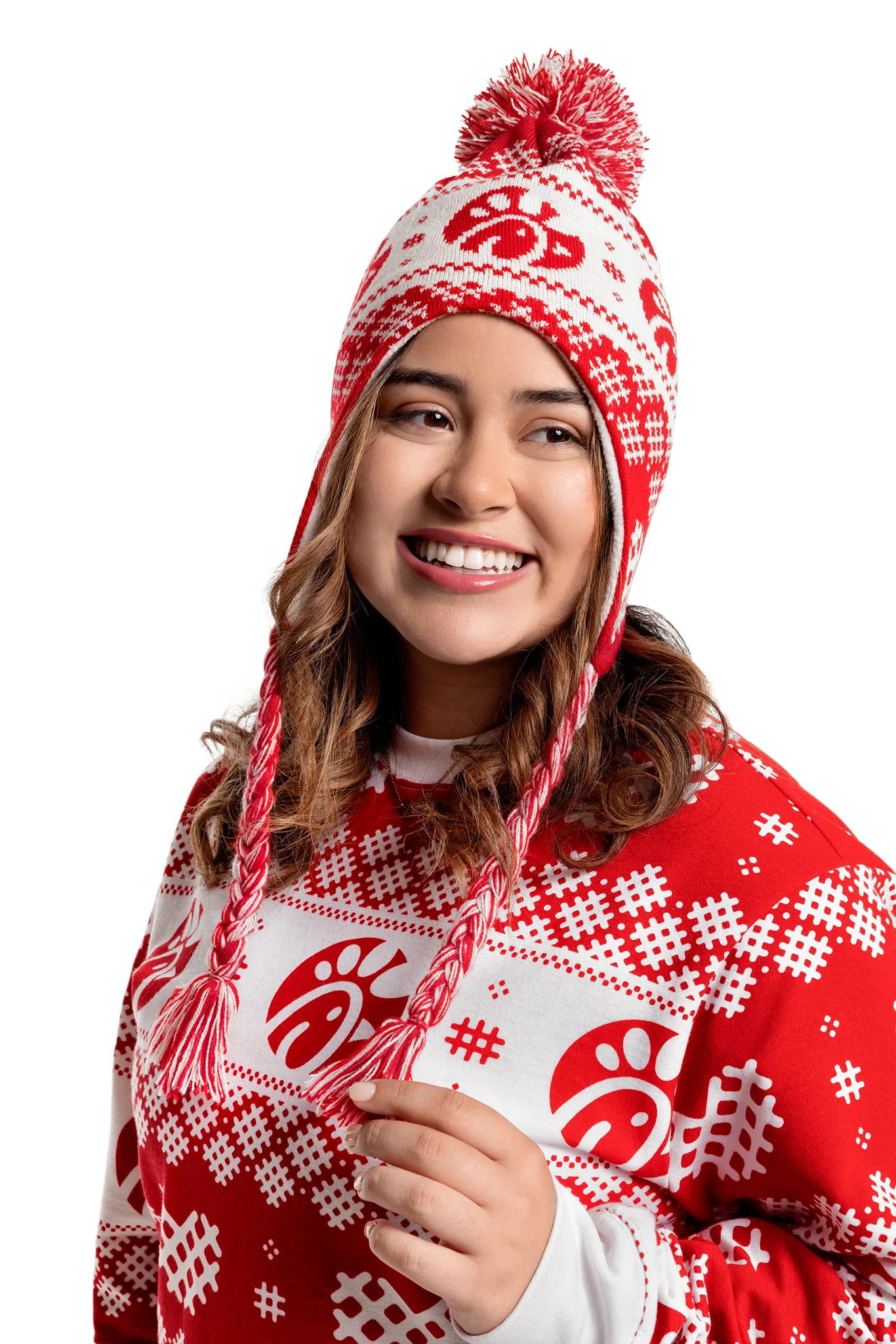 Waffly Wonderful Earflap Pom Beanie - Image 4